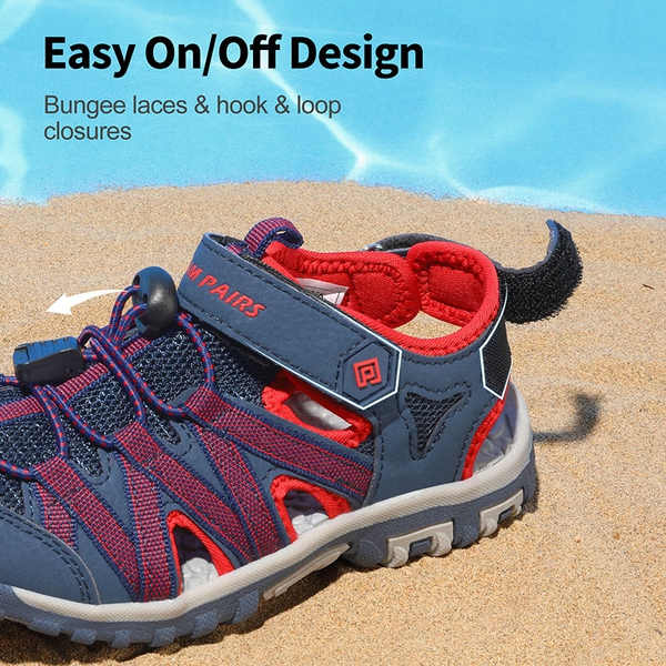 Kids Outdoor Sports Sandals - BLUE GREY RED - 2